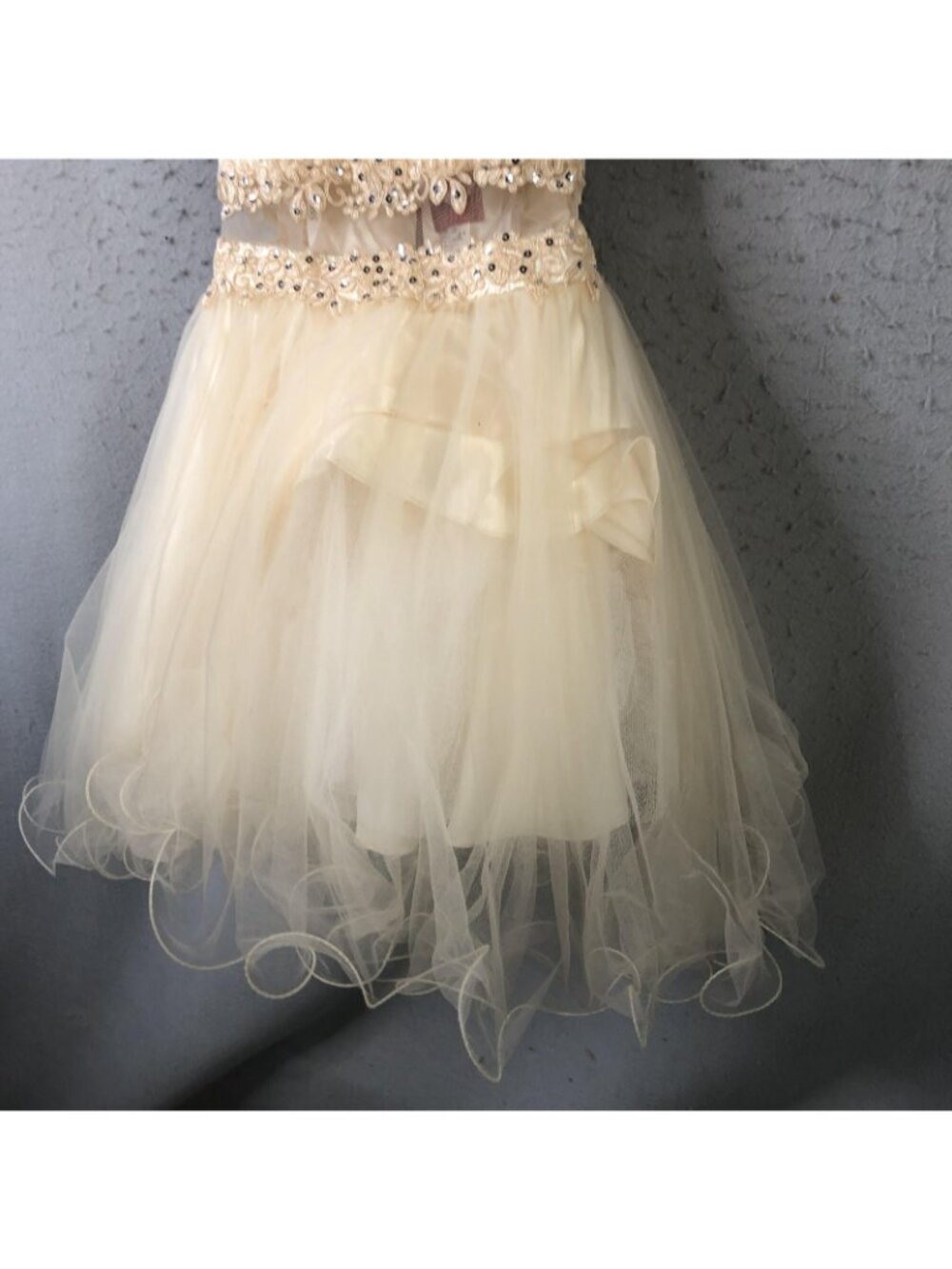 Star Box Dress Womens L Crea, Lace Halter Fit Flare Tulle Short Rhinestone Party - Picture 3 of 16